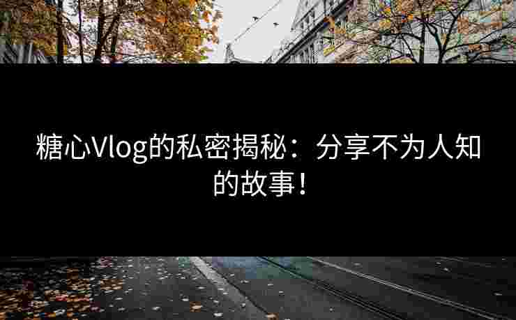 糖心Vlog的私密揭秘：分享不为人知的故事！